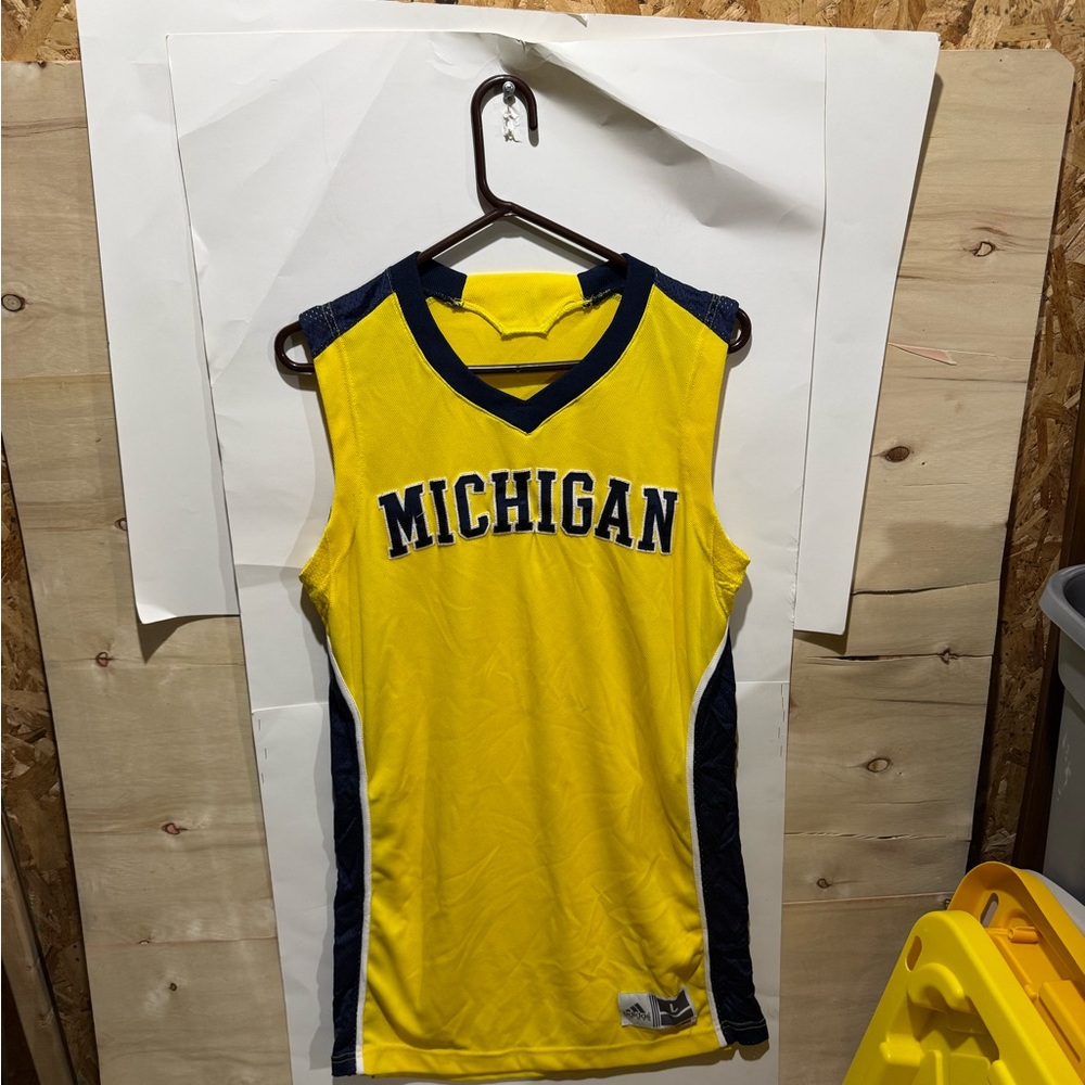 adidas Yellow & Navy Michigan Basketball Jersey